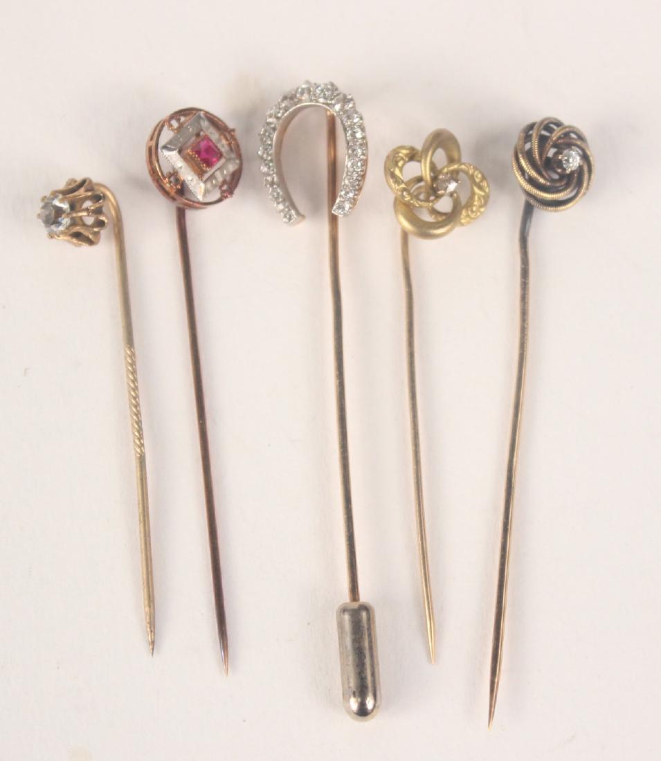 Five Yellow Gold Stick Pins (1 of 5)