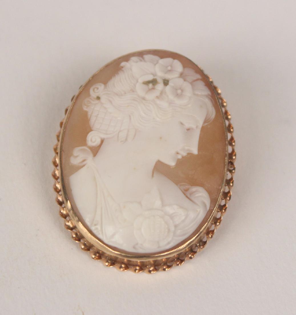 14K Yellow Gold Framed Carved Shell Cameo (1 of 3)