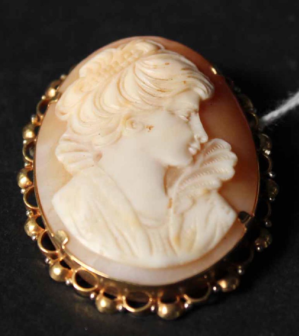14K Yellow Gold Framed Carved Shell Cameo (1 of 4)