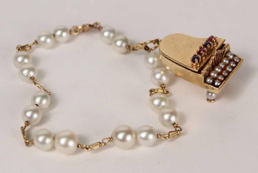 14K Yellow Gold Ruby & Sapphire Piano Charm (1 of 5)