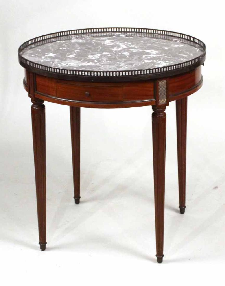 Louis XVI Style Marble-Top Gueridon: 20th C. 28"h x 25-1/2"dia.