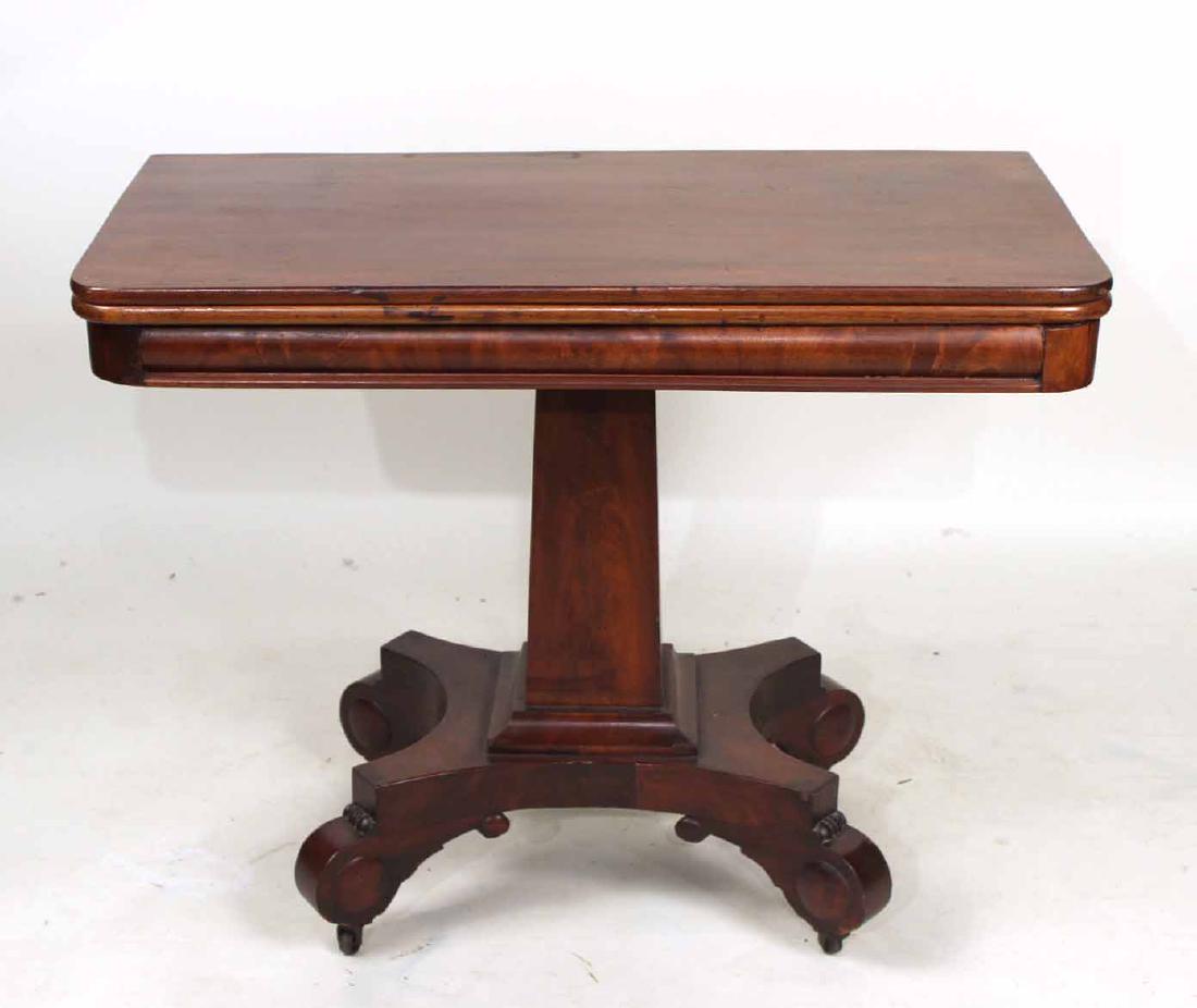 Empire Style Mahogany Swivel-Top Games Table (1 of 9)