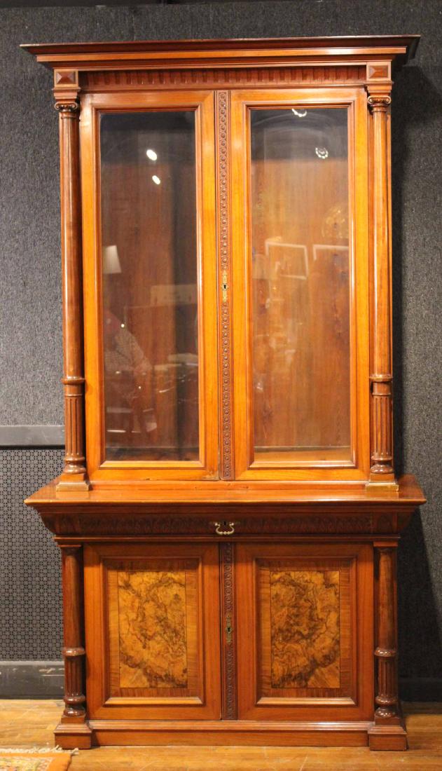 Victorian Style Mahogany Bookcase Cabinet (1 of 11)