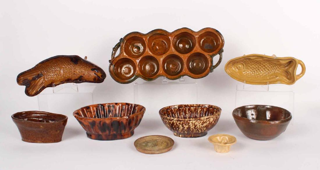 Nine Redware Food Molds (1 of 11)