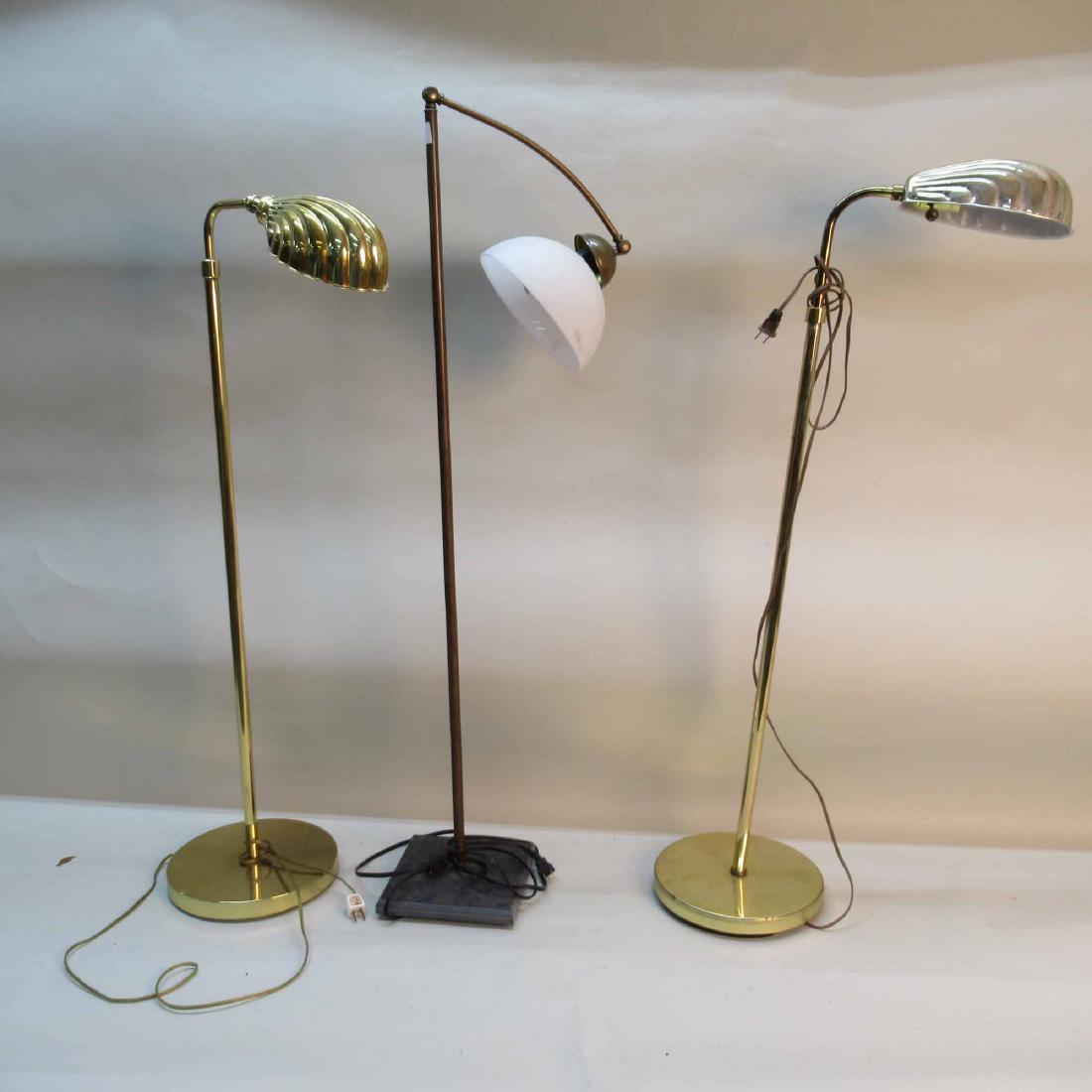 TWO MODERN BRASS ADJUSTABLE FLOOR LAMPS (1 of 5)