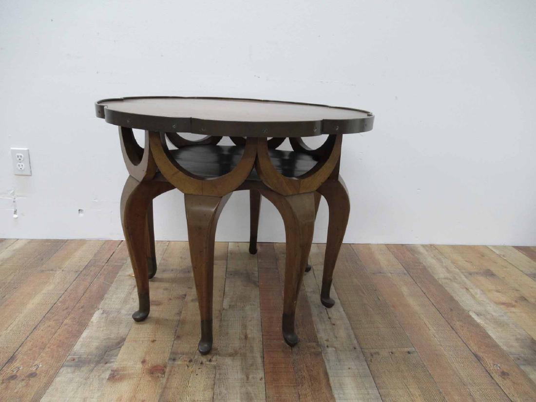 MODERN WALNUT TWO TIERED OCCASIONAL TABLE (1 of 6)