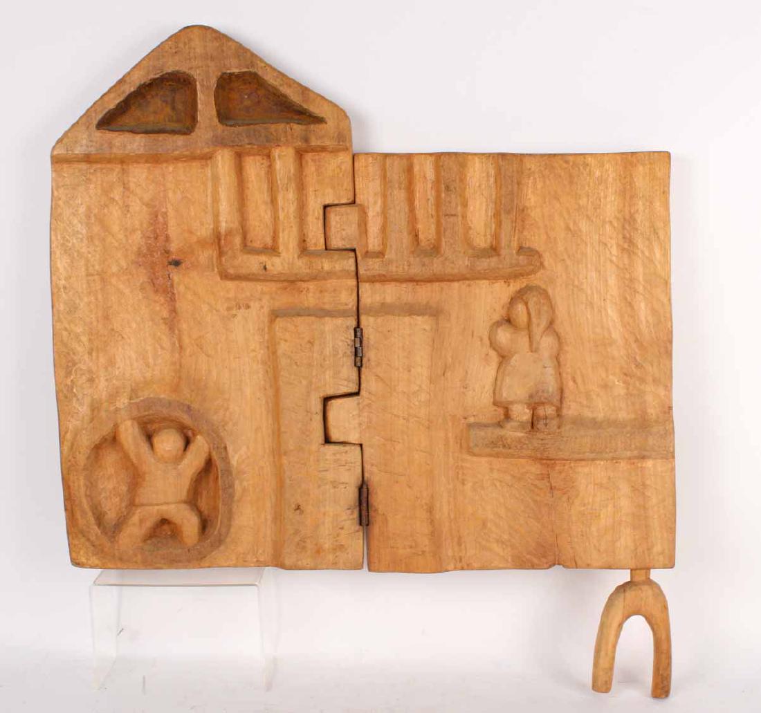 CARVED WOOD RELIEF WALL HANGING (1 of 7)