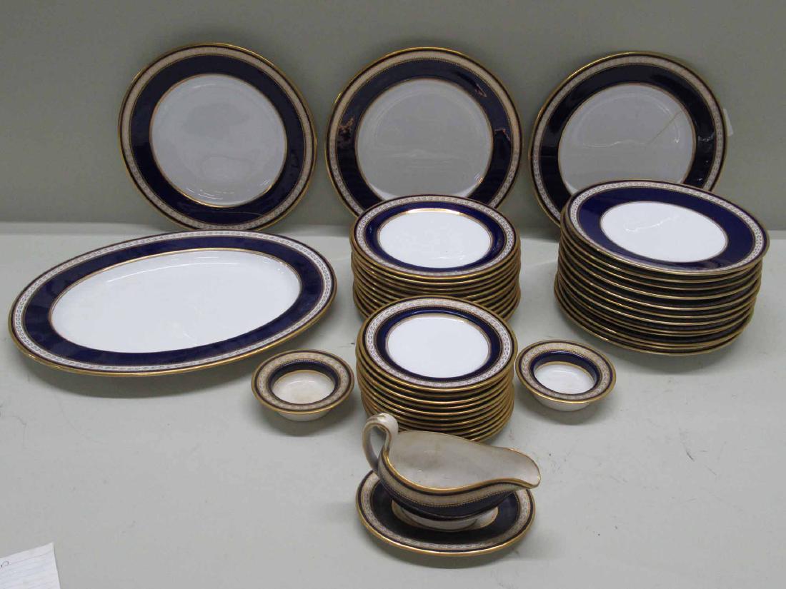SPODE BLUE AND GOLD PARTIAL CHINA SET (1 of 4)