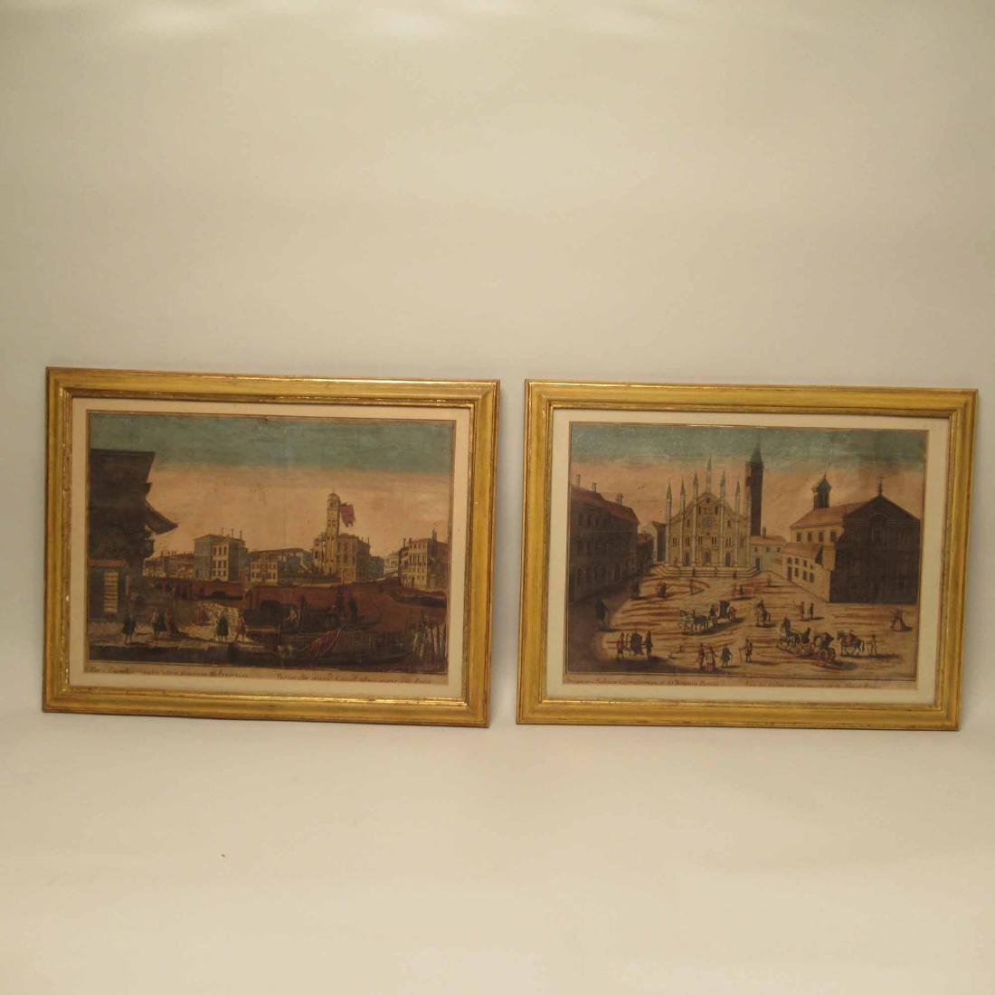 2 COLORED ENGRAVINGS OF CHURCH AND VENICE (1 of 7)
