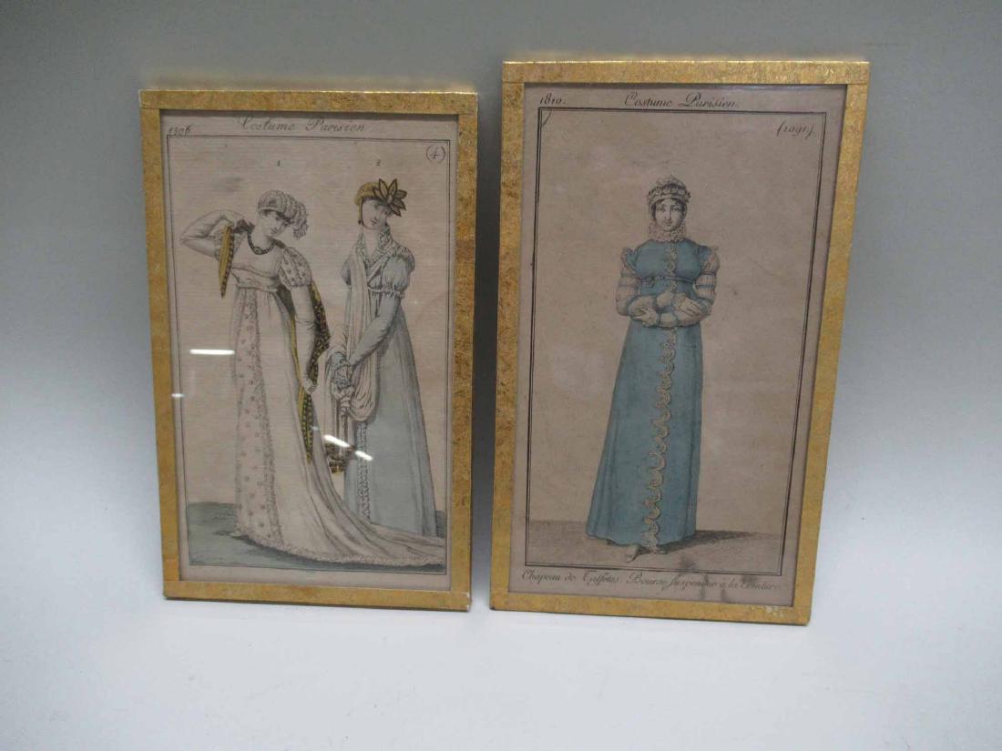 2 COLORED FRENCH COSTUME ENGRAVINGS (1 of 5)