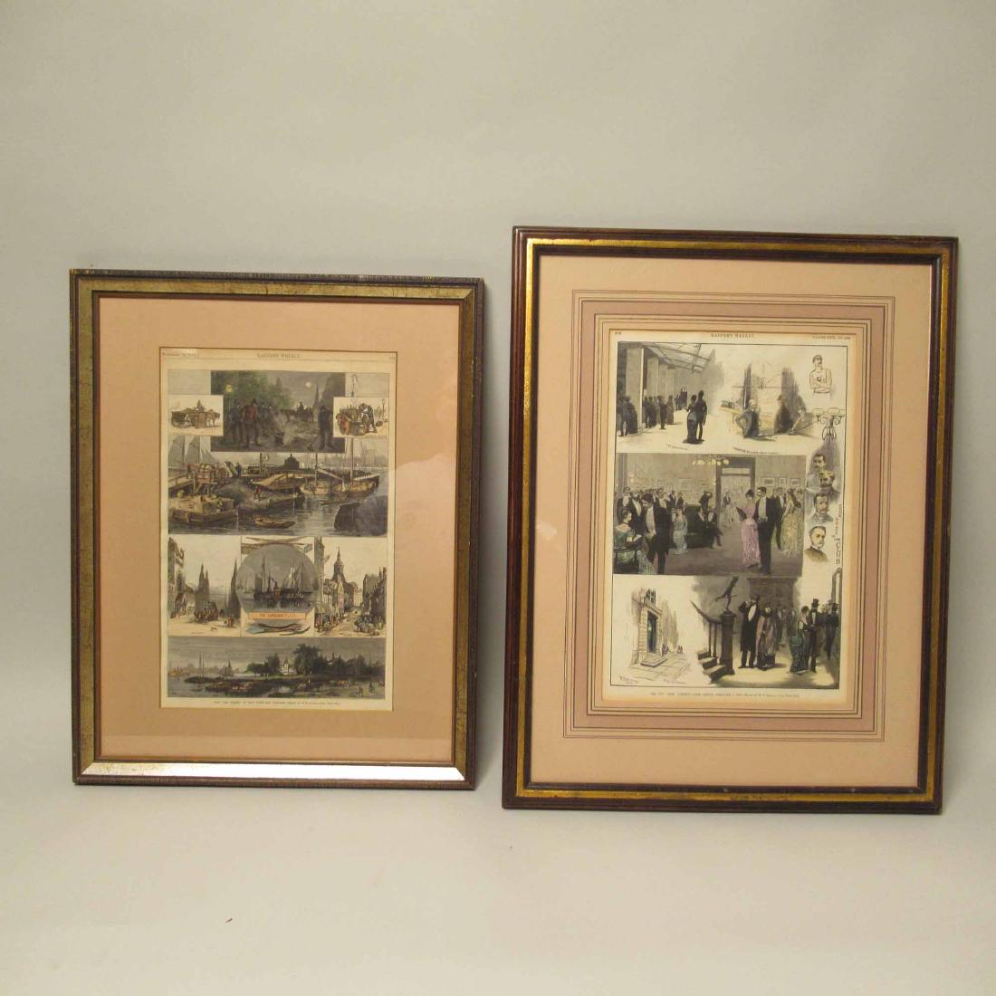 2 HARPERS WEEKLY FRAMED NEWS EVENTS (1 of 5)