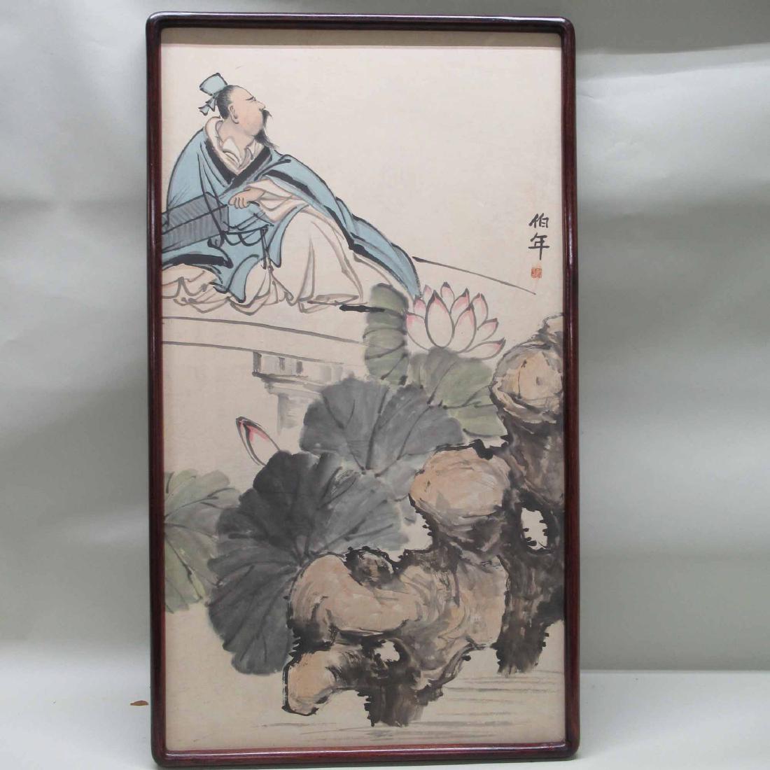 WATERCOLOR ON BOARD OF ORIENTAL GENTLEMEN (1 of 6)