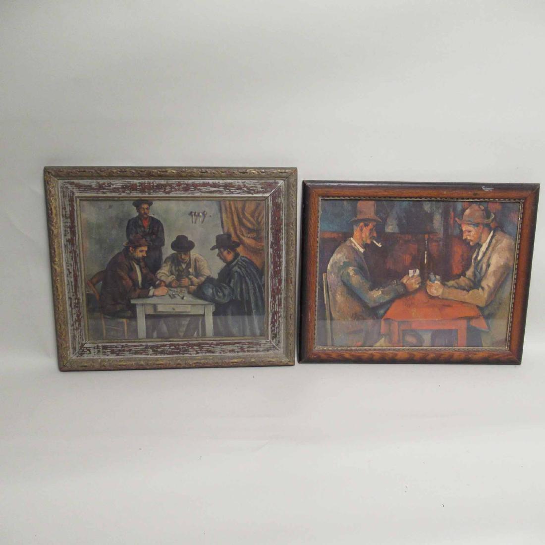 TWO PRINTS OF GENTLEMAN PLAYING CARDS: After Cezanne. Framed size 19 1/2" x 23"