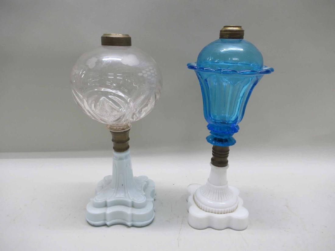 ANTIQUE BLUE GLASS FLUID LAMP (1 of 7)