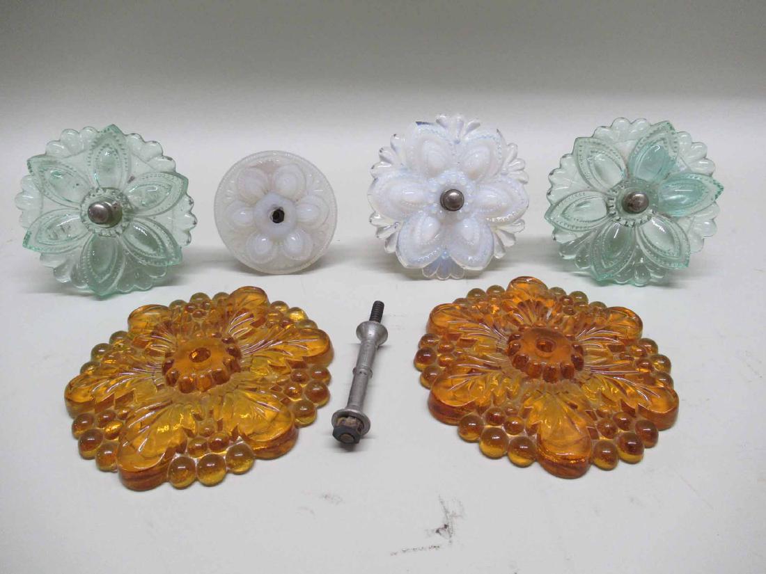 SIX MOLDED GLASS DRAPERY TIE-BACKS (1 of 2)