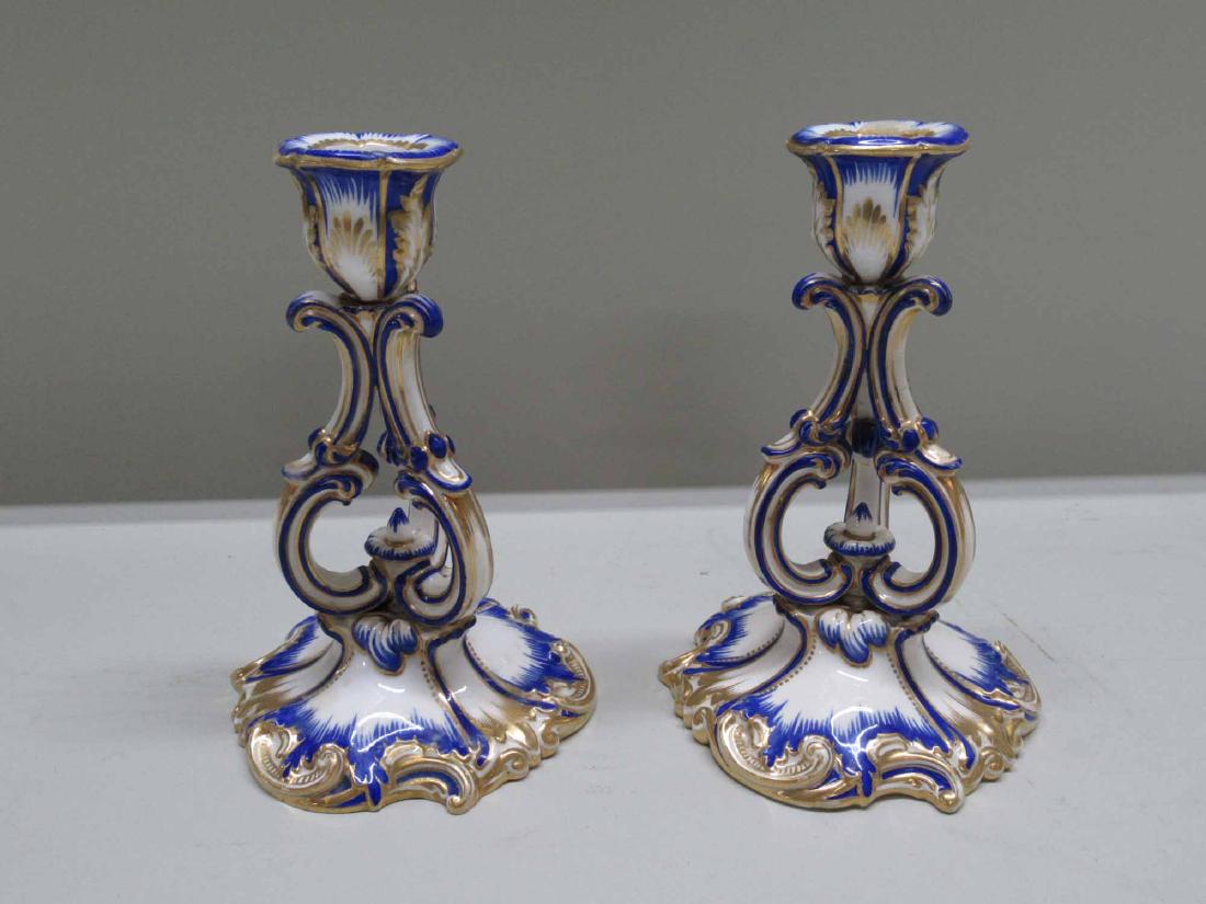 PAIR OF CONTINENTAL PORCELAIN CANDLESTICKS (1 of 6)