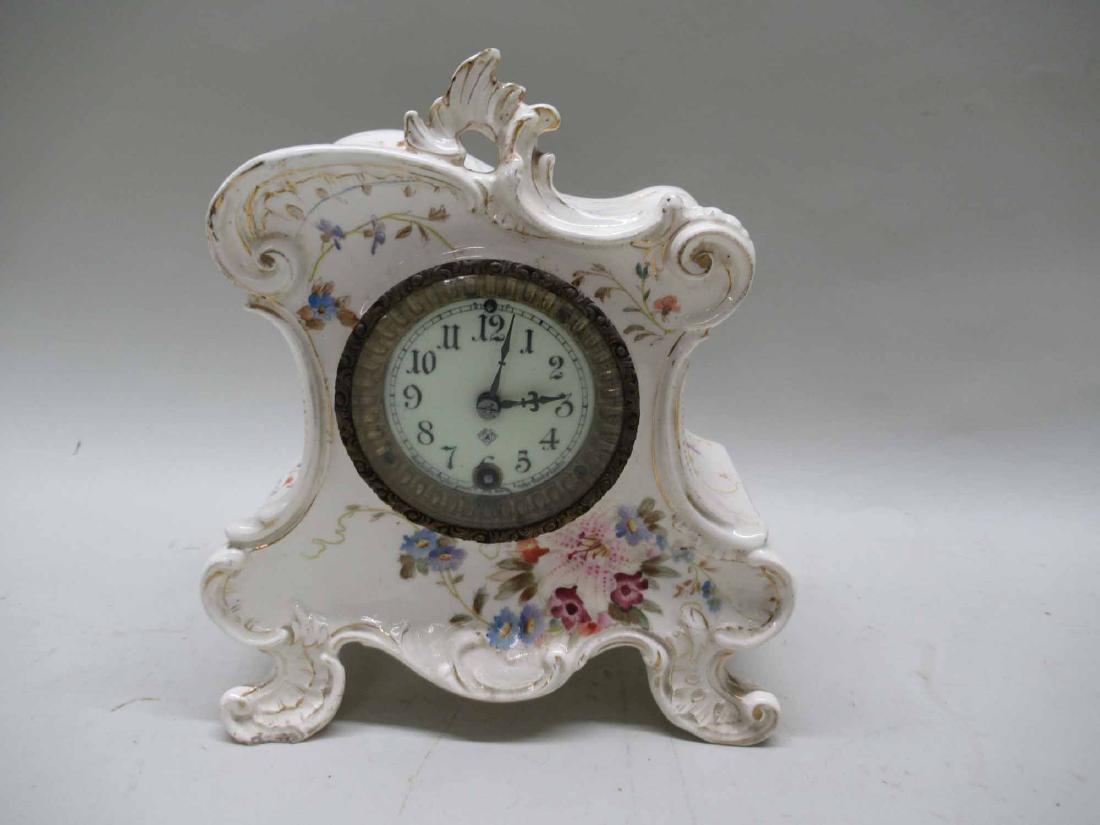 LOUIS XV STYLE PORCELAIN ANSONIA CLOCK (1 of 5)