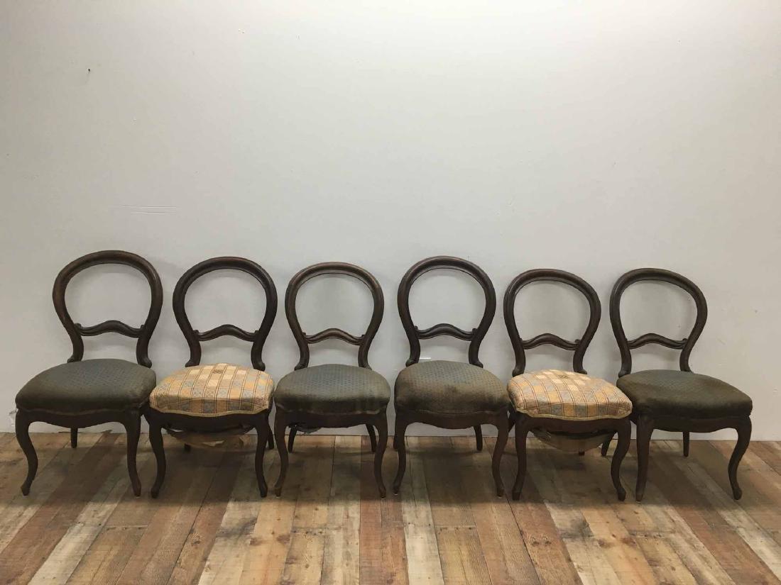 SIX VICTORIAN WALNUT BALLOON-BACK SIDE CHAIRS (1 of 1)