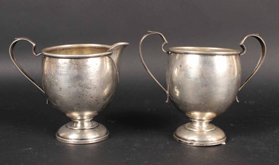 STERLING SILVER CREAM JUG AND SUGAR BOWL (1 of 5)