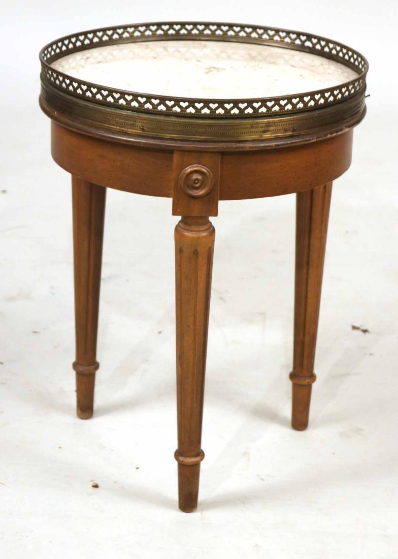 LOUIS XVI STYLE MARBLE-TOP GUERIDON: 20th C. 18-1/4"h x 13"dia.