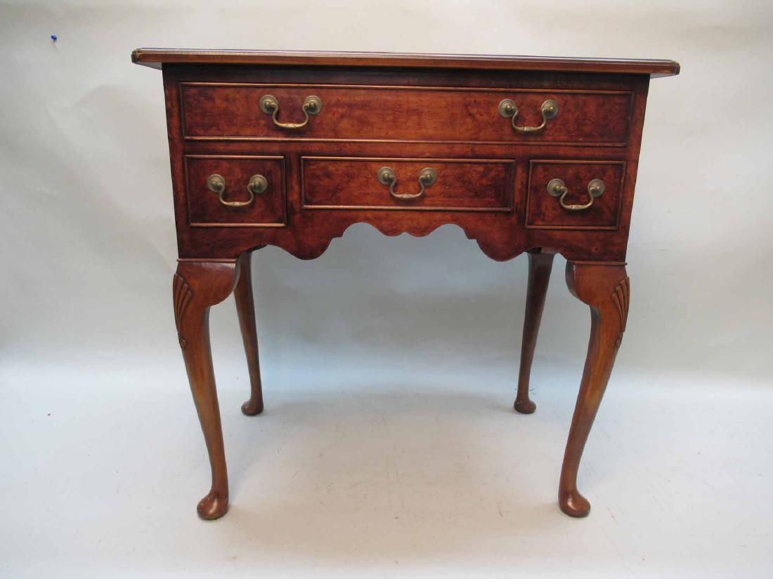 QUEEN ANNE STYLE BURLWOOD LOWBOY: 30"h x 30"w x 17"d