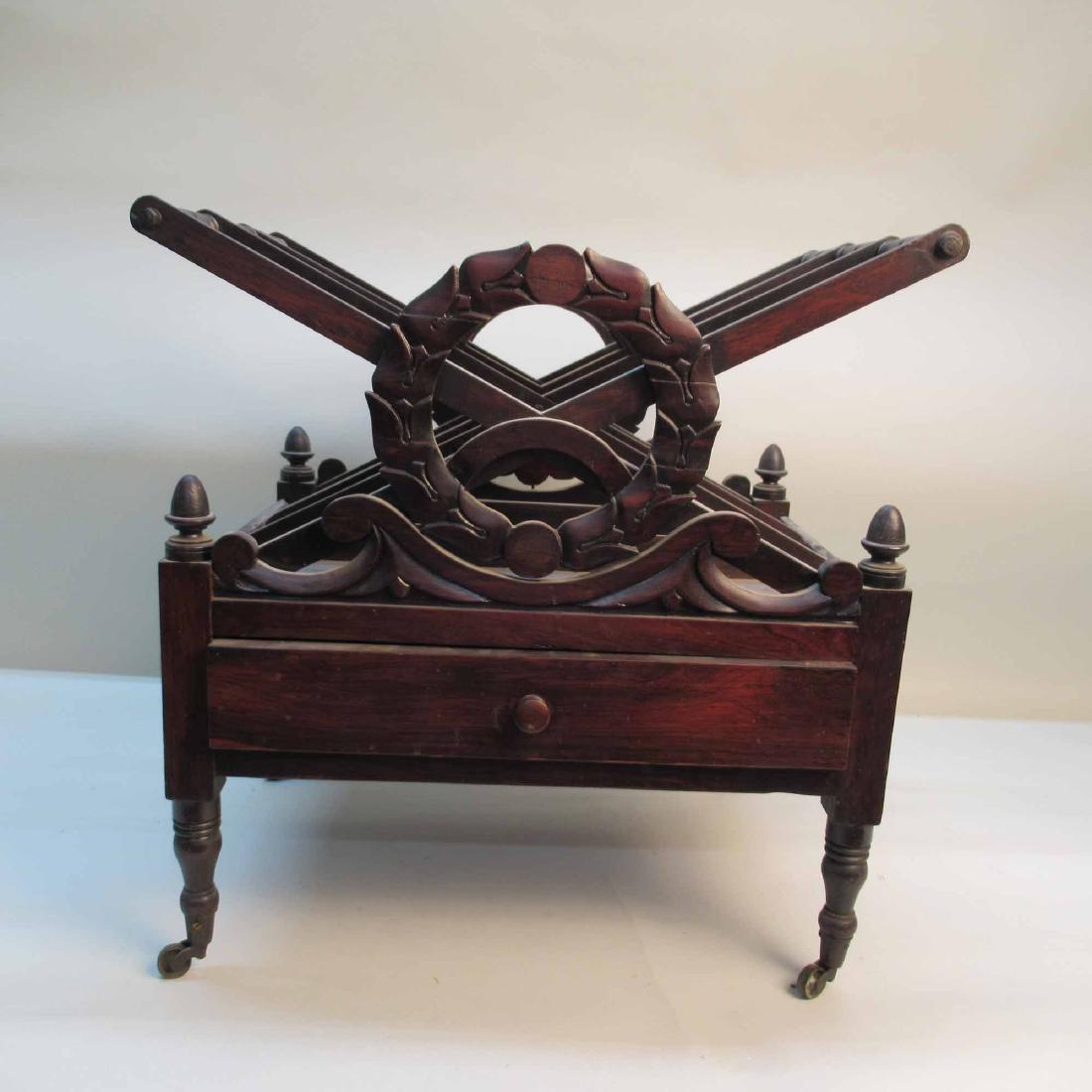 ANTIQUE VICTORIAN MAHOGANY CANTERBURY (1 of 6)