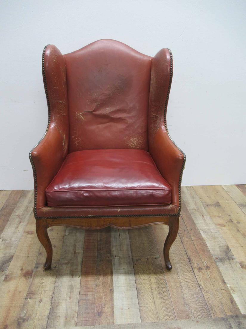 RED LEATHER ARMCHAIR (1 of 8)