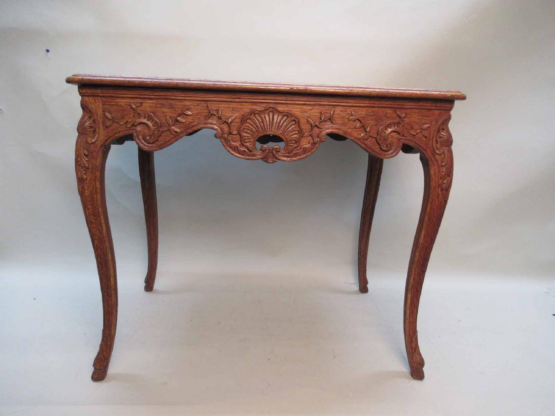 CARVED OAK OCCASIONAL TABLE (1 of 8)
