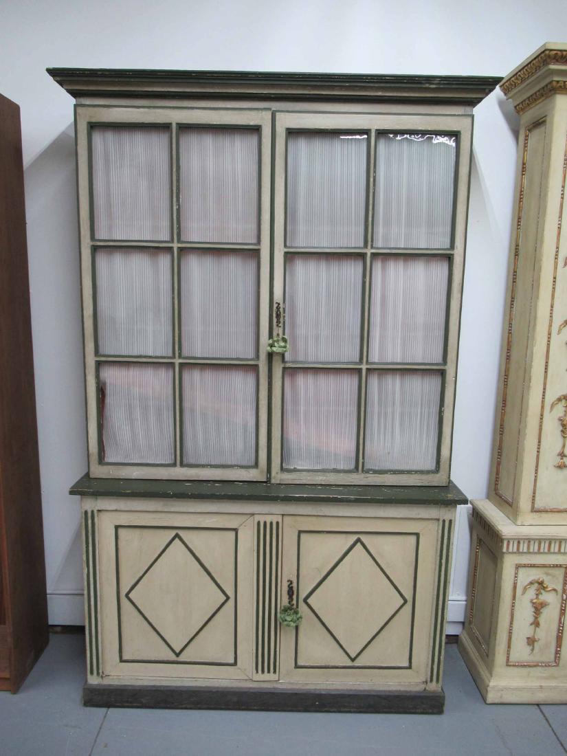CONTINENTAL PAINTED TWO PART CABINET (1 of 9)