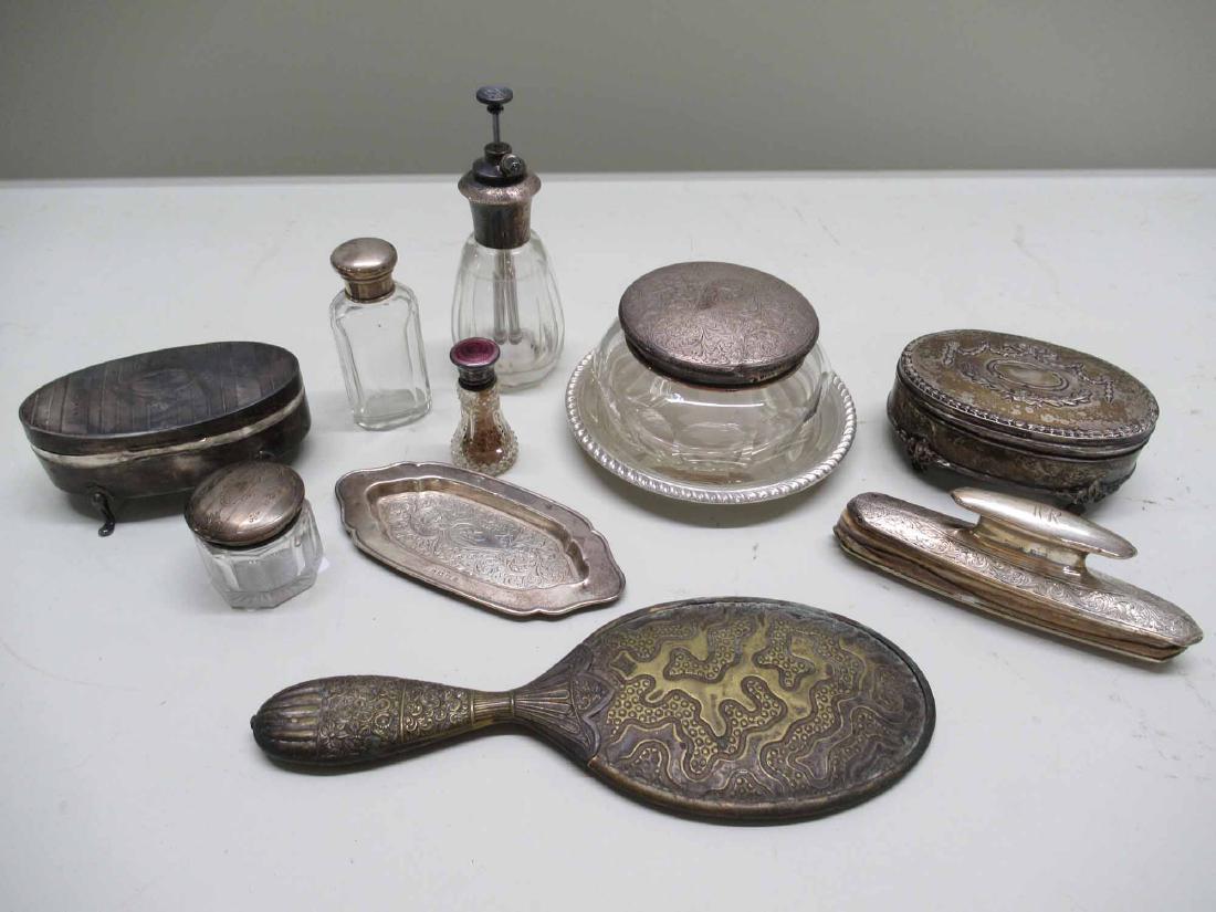 TEN STERLING SILVER DRESSER ITEMS (1 of 9)