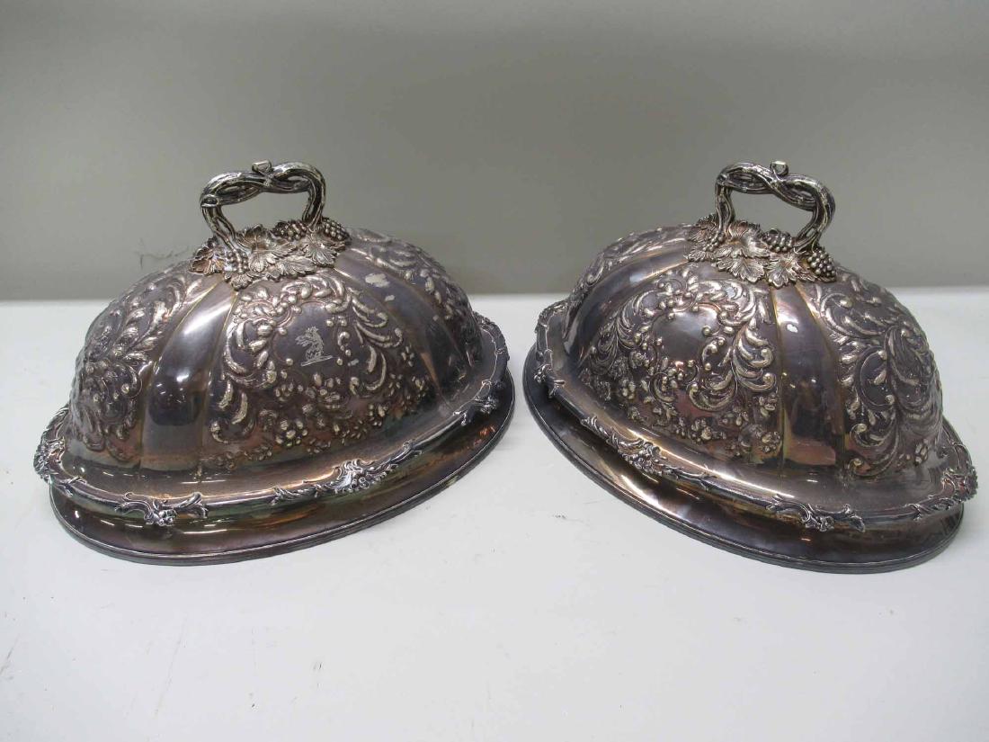 PAIR OF SILVER PLATED MEAT DISH COVERS (1 of 6)
