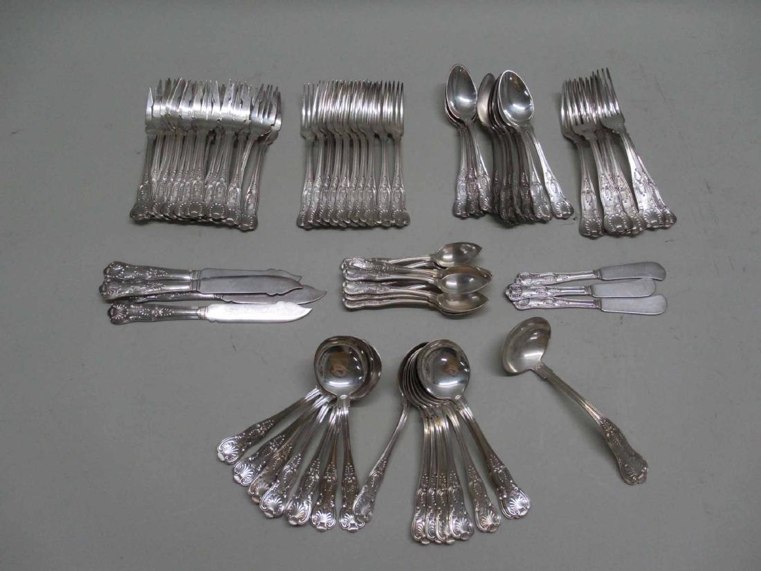 GORHAM SILVER PLATED KINGS PATTERN FLATWARE (1 of 6)