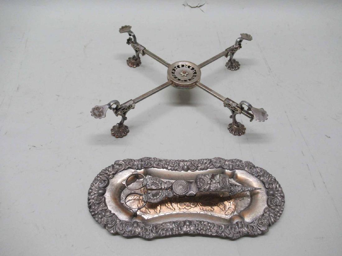 PAIR OF SILVER PLATED CANDLE SNUFFER (1 of 6)