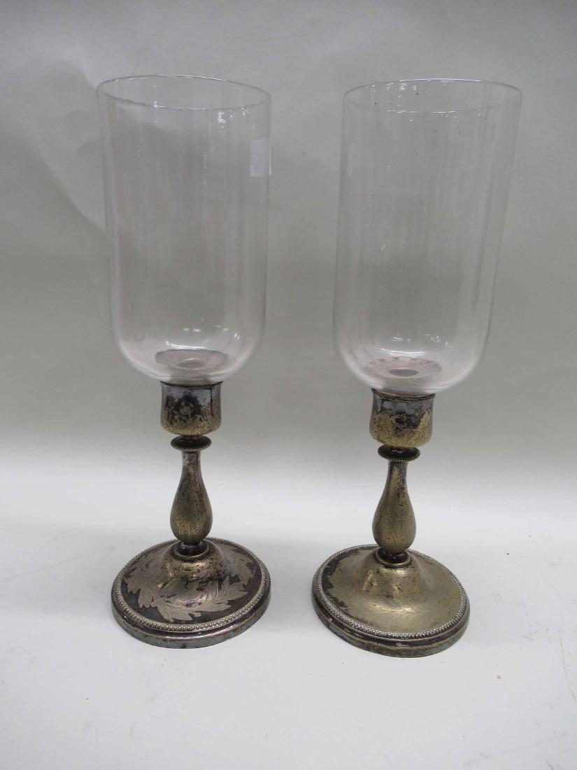 PAIR OF SILVER PLATED CANDLESTICKS (1 of 5)