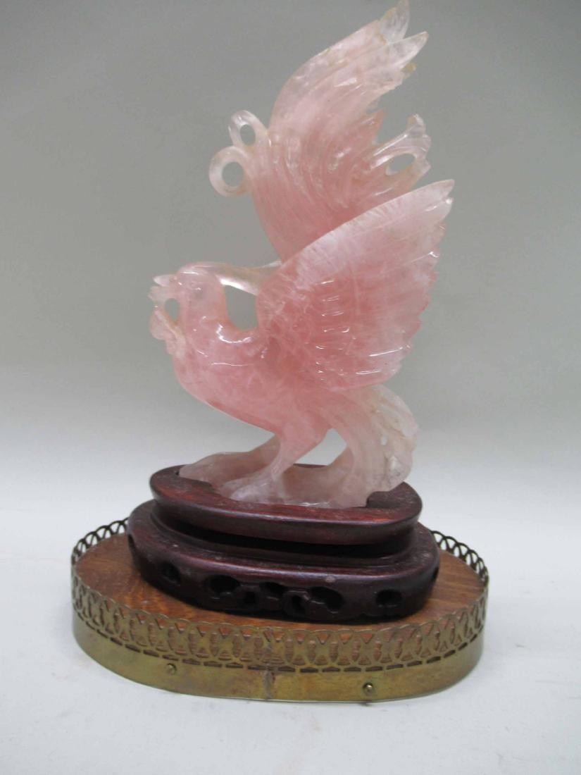 CHINESE PINK QUARTZ DRAGON FIGURE (1 of 4)