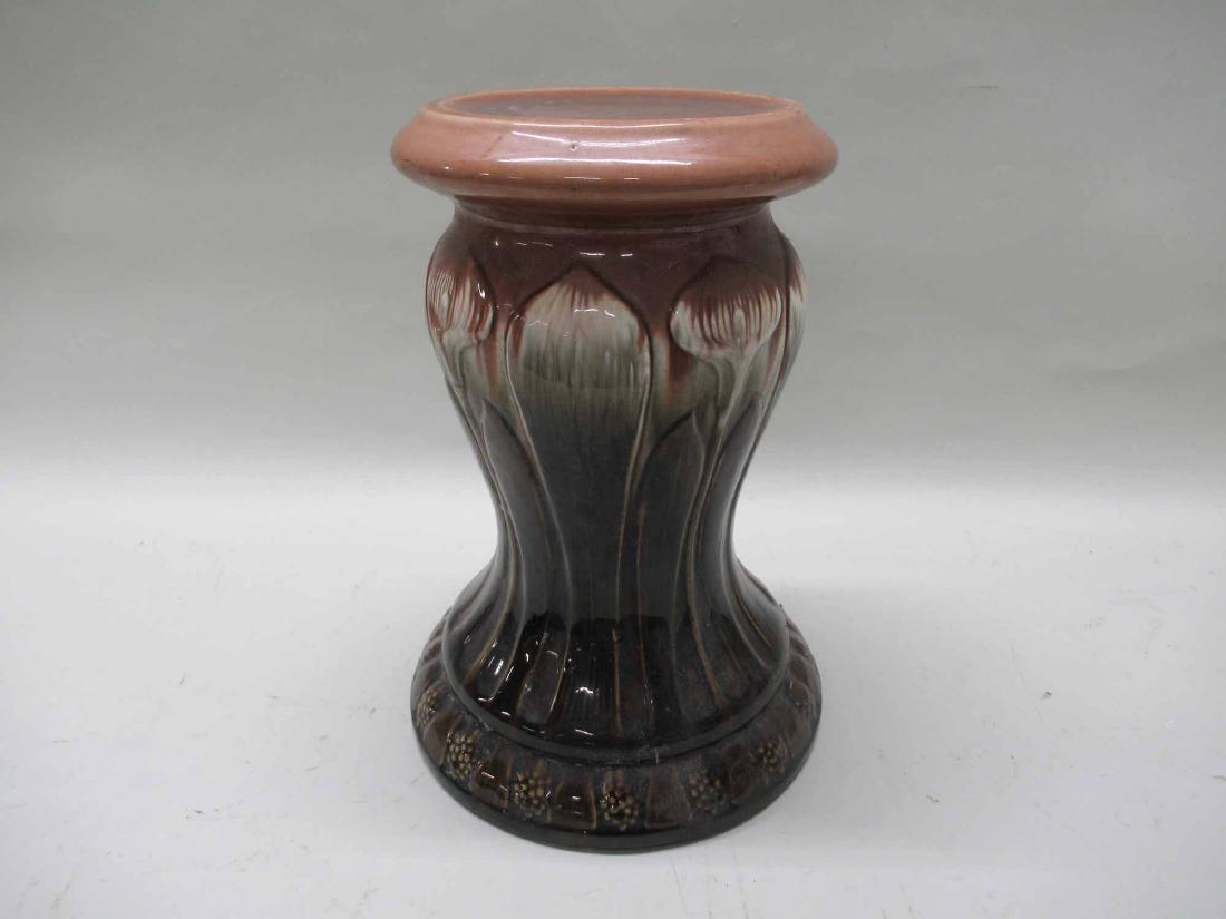 MAJOLICA STYLE CERAMIC PLANTER PEDESTAL (1 of 3)