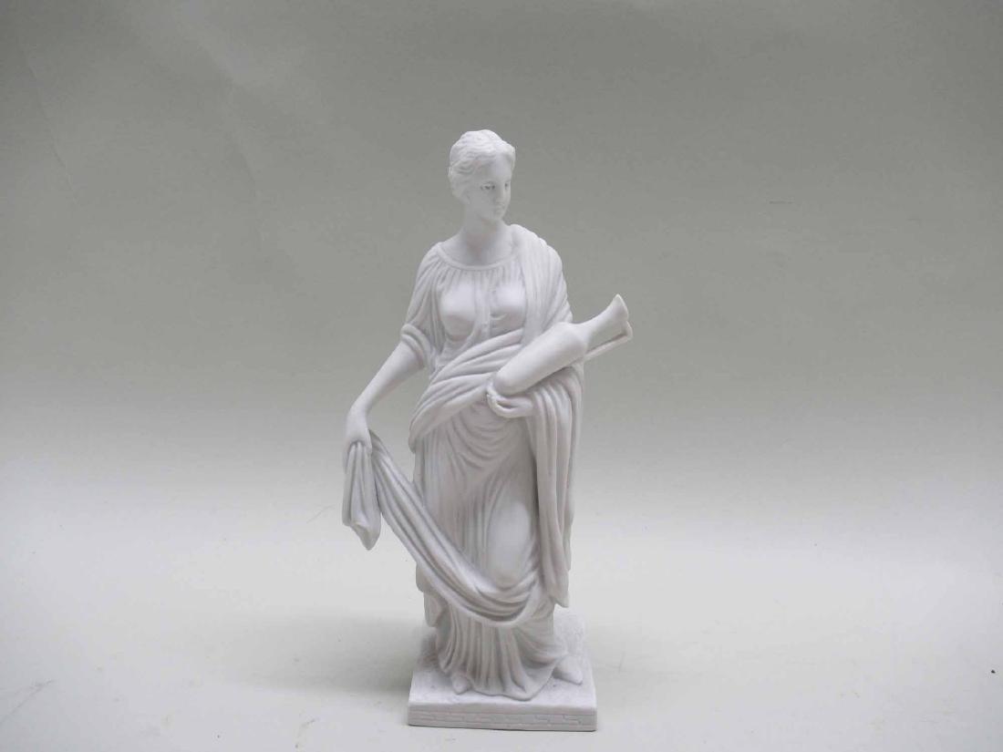 BISQUE PORCELAIN FIGURE OF WOMAN HOLDING JUG (1 of 5)