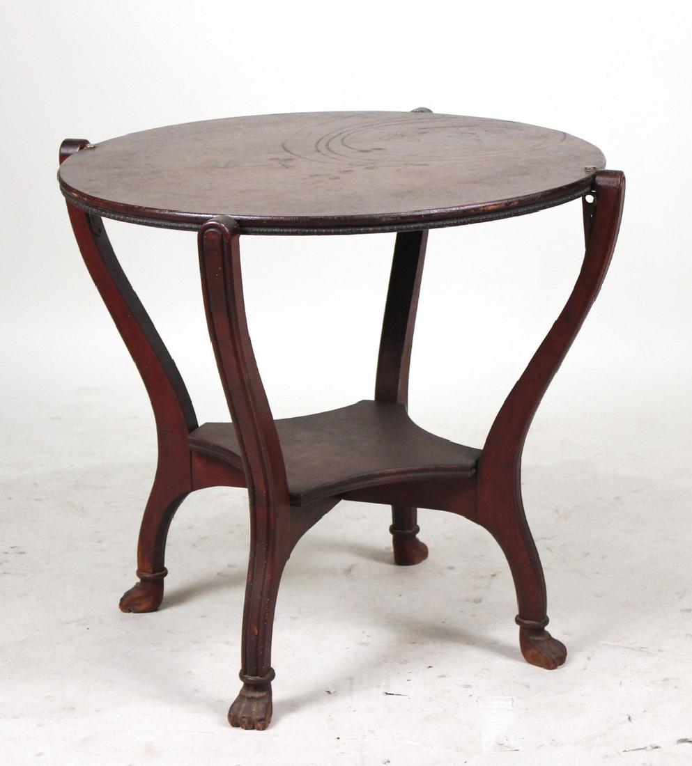 Hunzinger Swivel-Top Games Table: Label on the base. 28.5"h x 34"dia.