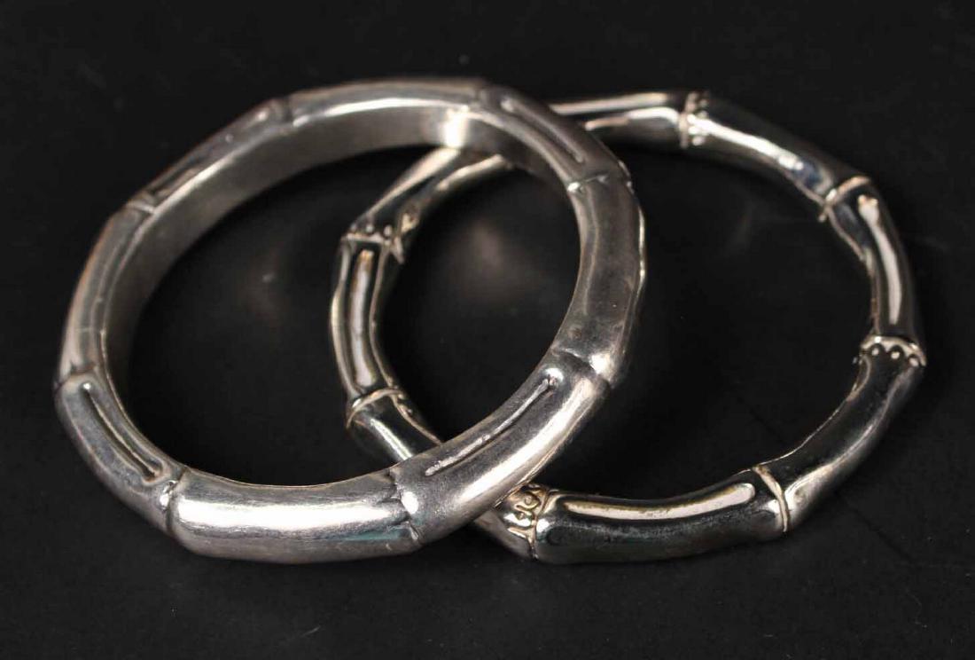 Near Pair of Bamboo Form Bangle Bracelets (1 of 4)