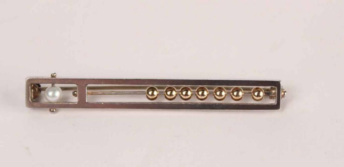 DLM 14K Yellow Gold Sterling Silver Bar Pin (1 of 2)