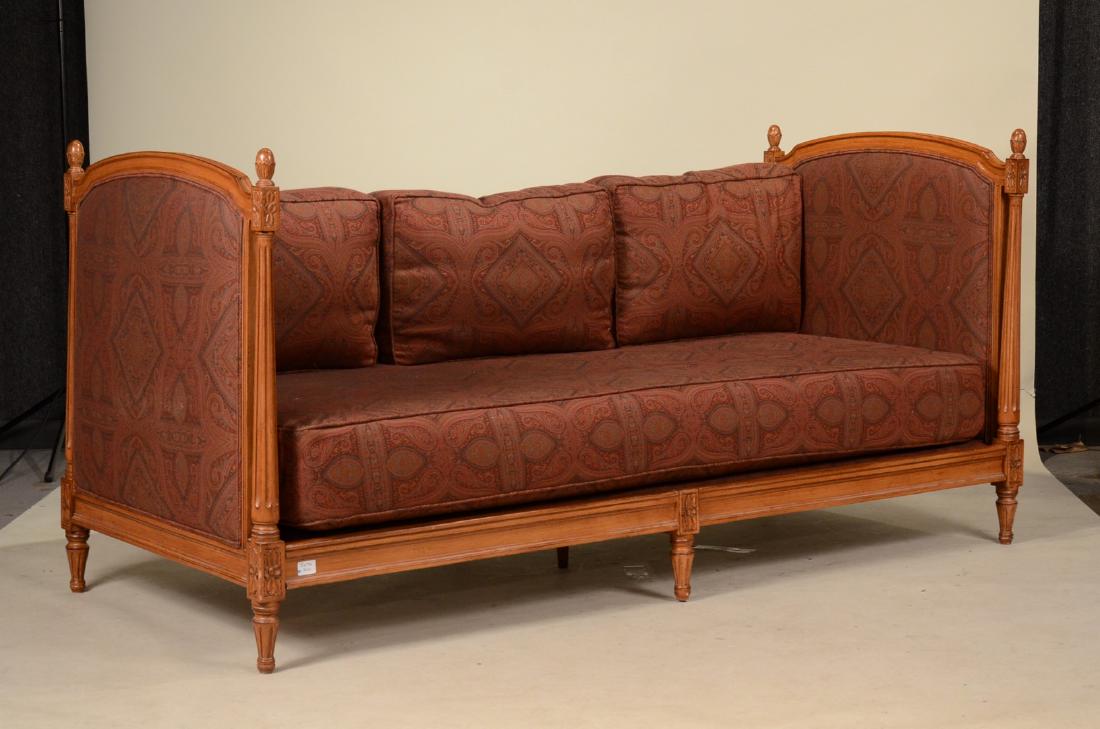 Louis XVI Style Paisley Day Bed: 38"h x 74"l x 36"d
