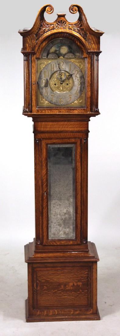 English Oak Grandfather`s Clock (1 of 6)