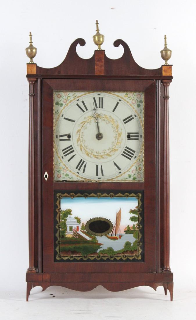 Federal Mahogany and Eglomise Shelf Clock (1 of 6)