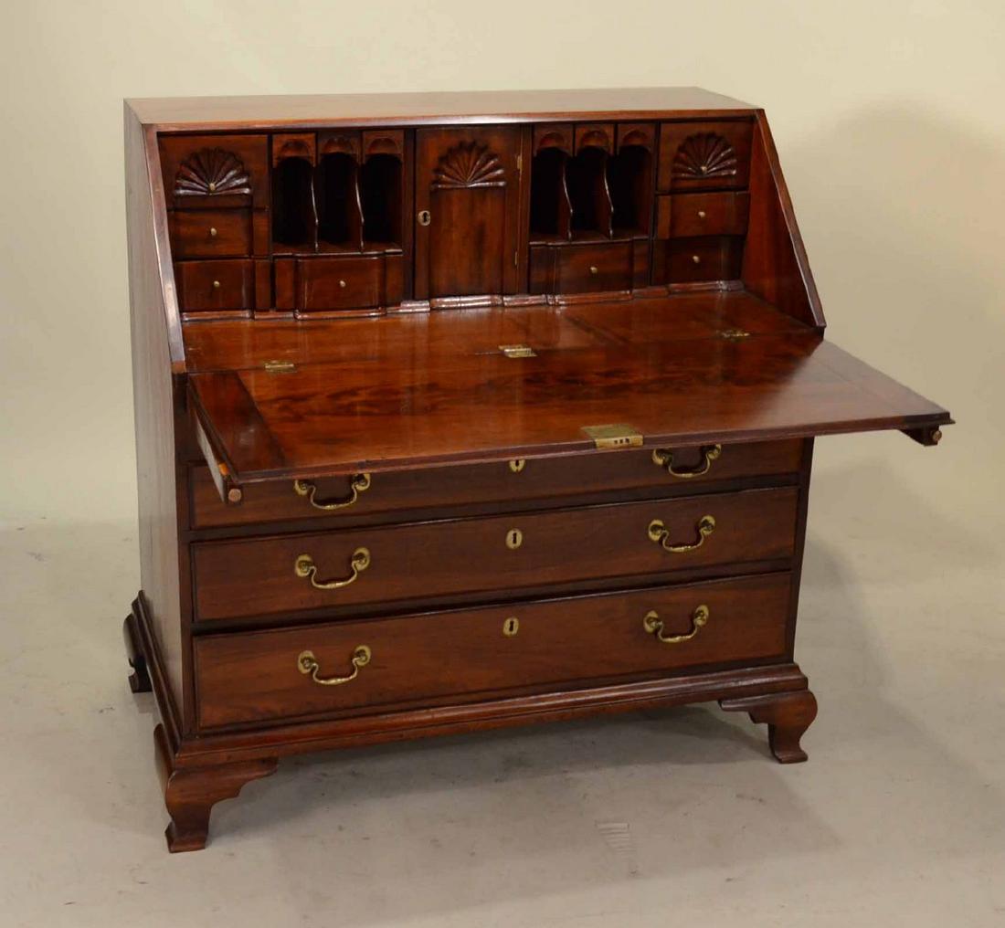 Chippendale Carved Mahogany Slant-Front Desk (1 of 12)