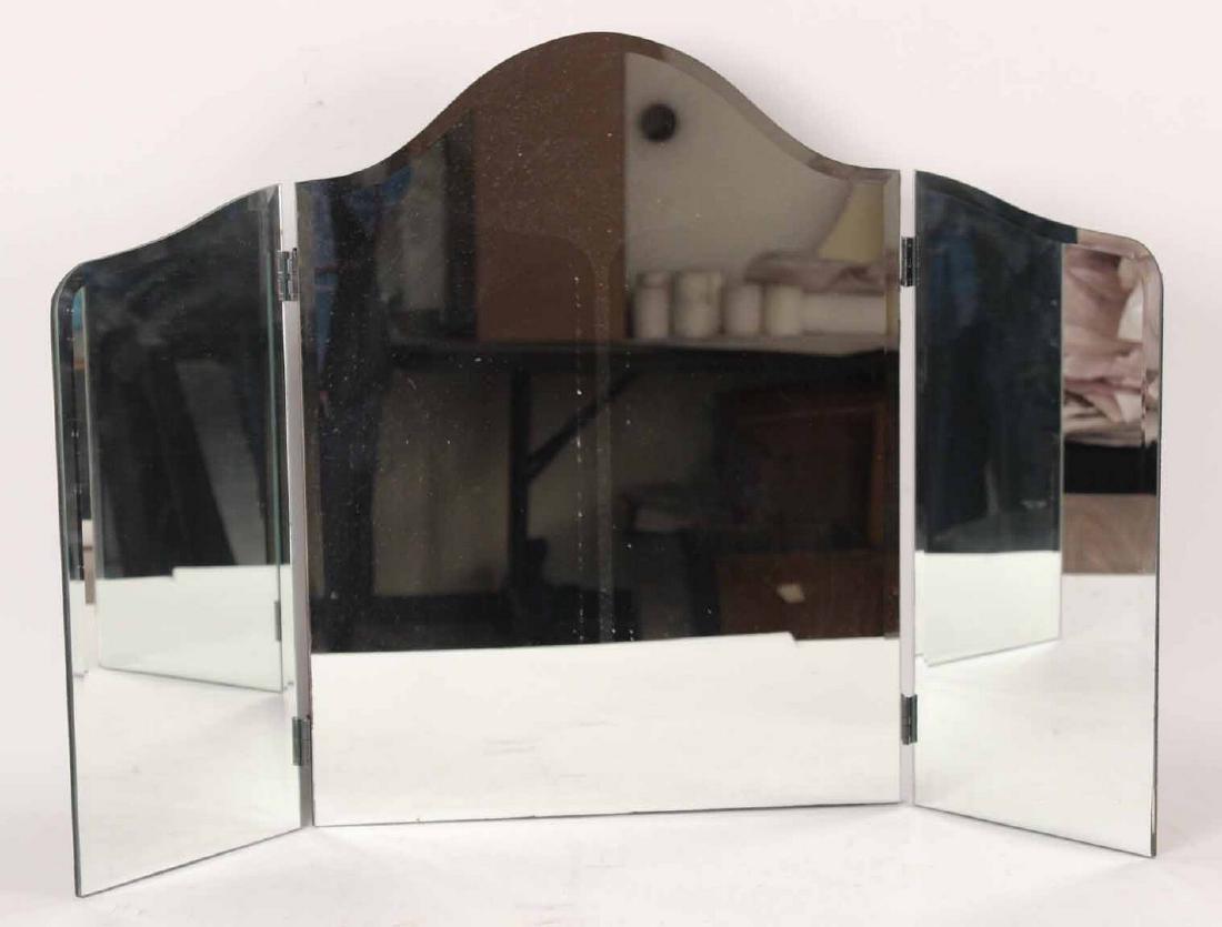 Three Part Hinged Table Top Vanity Mirror (1 of 4)