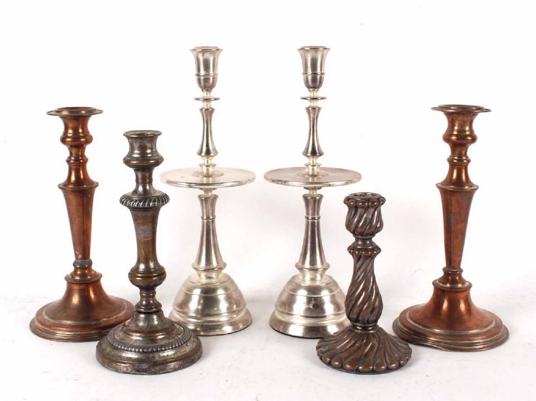 Six Mixed Metal Candlesticks (1 of 6)