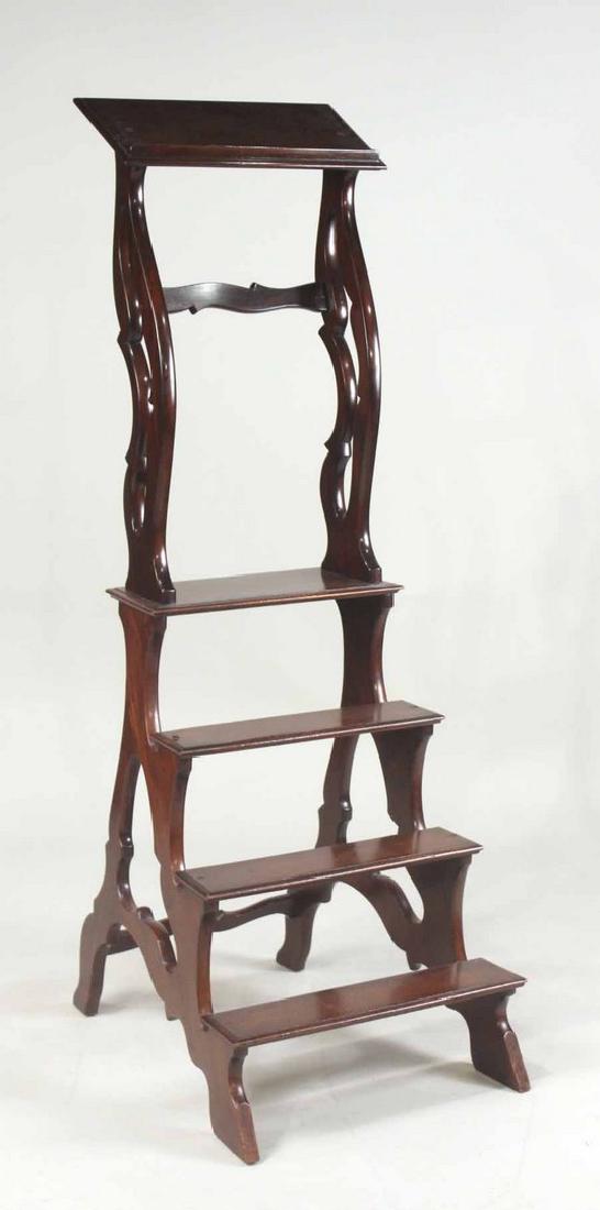 Georgian Mahogany Library Steps (1 of 6)