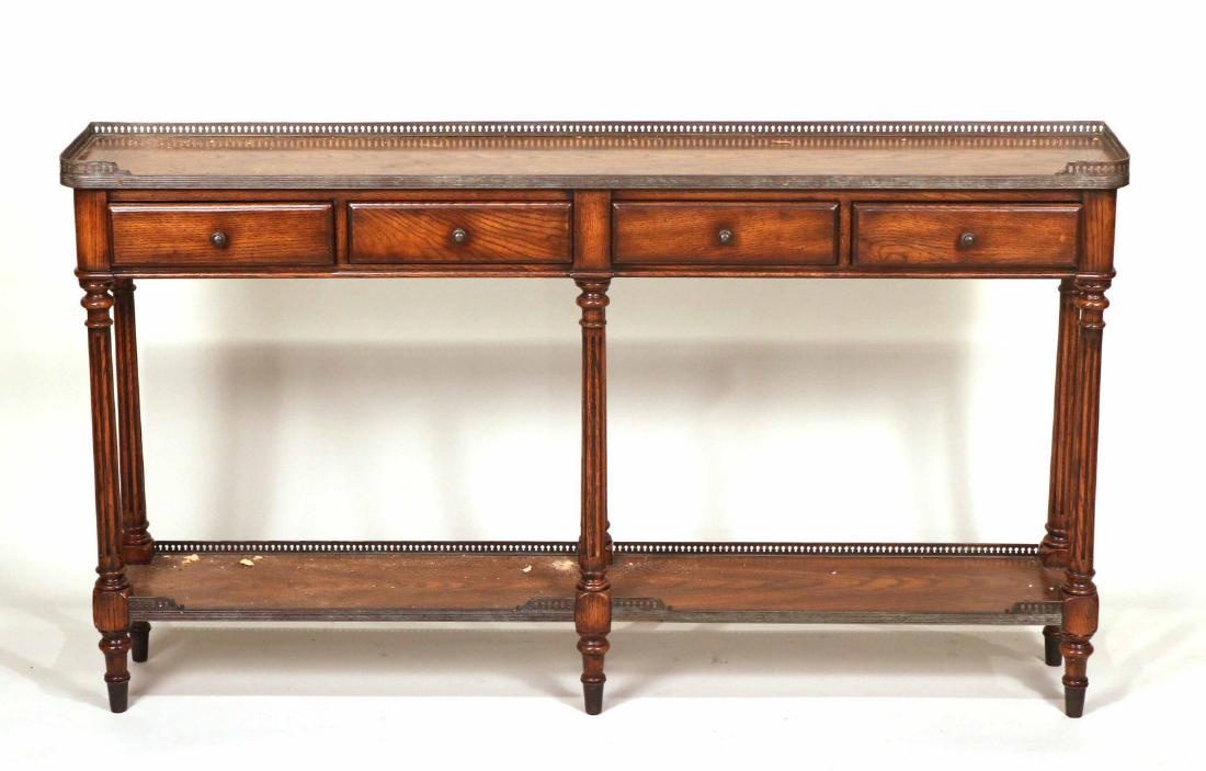 Louis XVI Style Oak Server: Theodore Alexander 32"h x 58"w x 11"d. The E Street Band’s Max Weinberg and Wife, Rebecca’s, French Wine Cellar Furniture.
