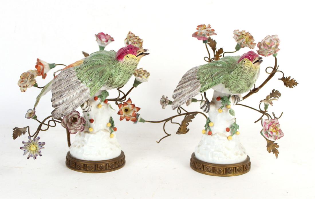 Pair of Ormolu-mounted Ceramic Birds (1 of 7)