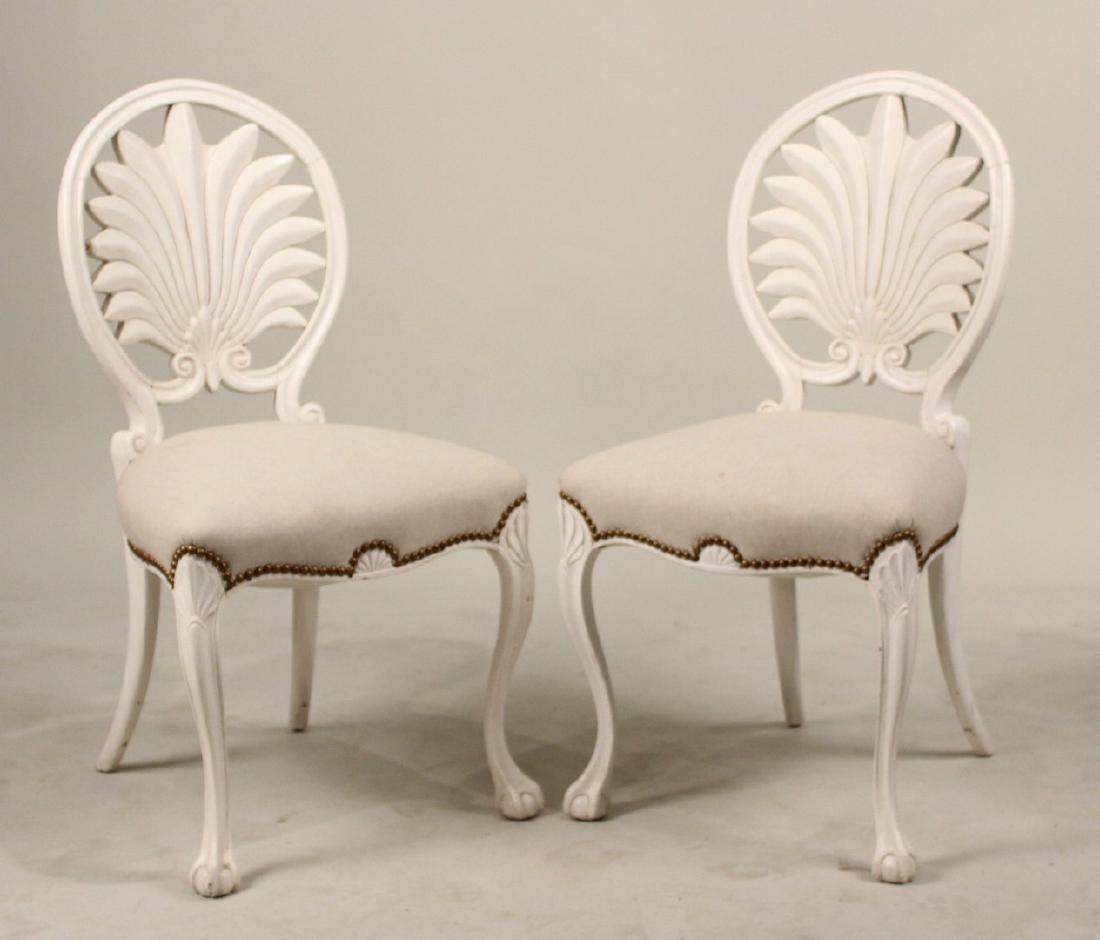 Pair of George II Style White-Painted Side Chairs (1 of 7)